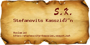 Stefanovits Kasszián névjegykártya